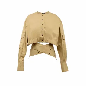 		Short cotton in beige embrace jacket	