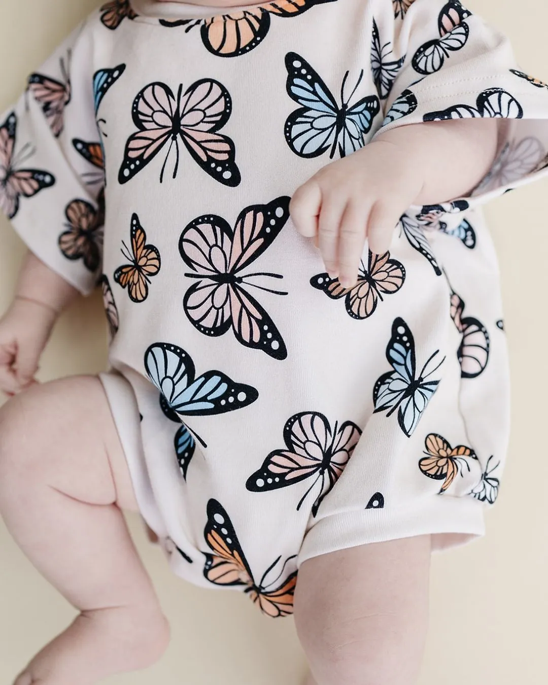 Short Sleeve Bubble Romper | Butterflies