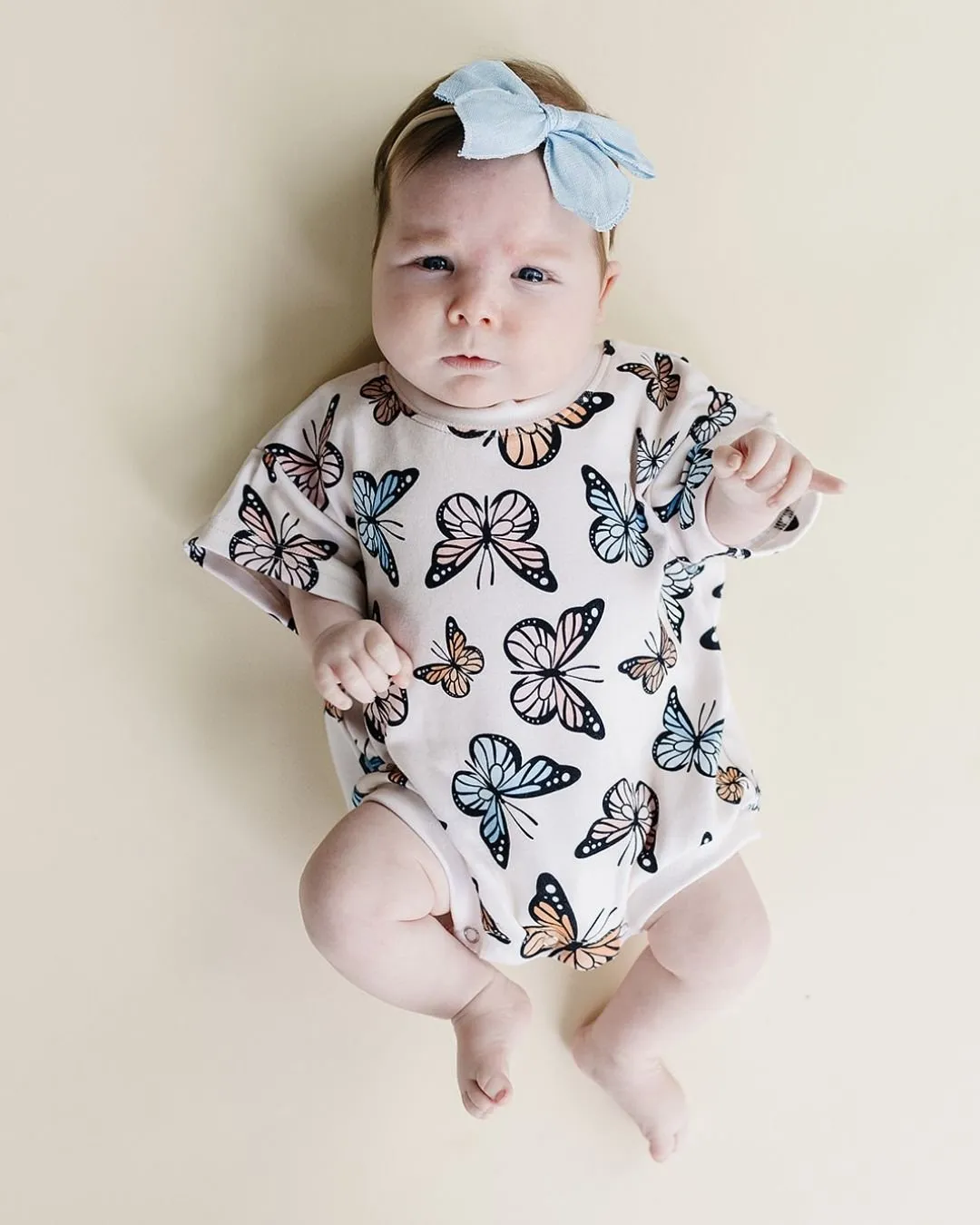 Short Sleeve Bubble Romper | Butterflies