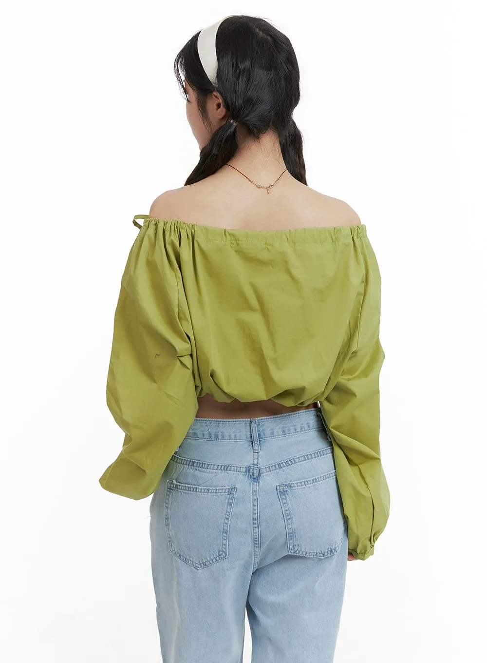 Side Ribbon Off Shoulder Blouse OM425