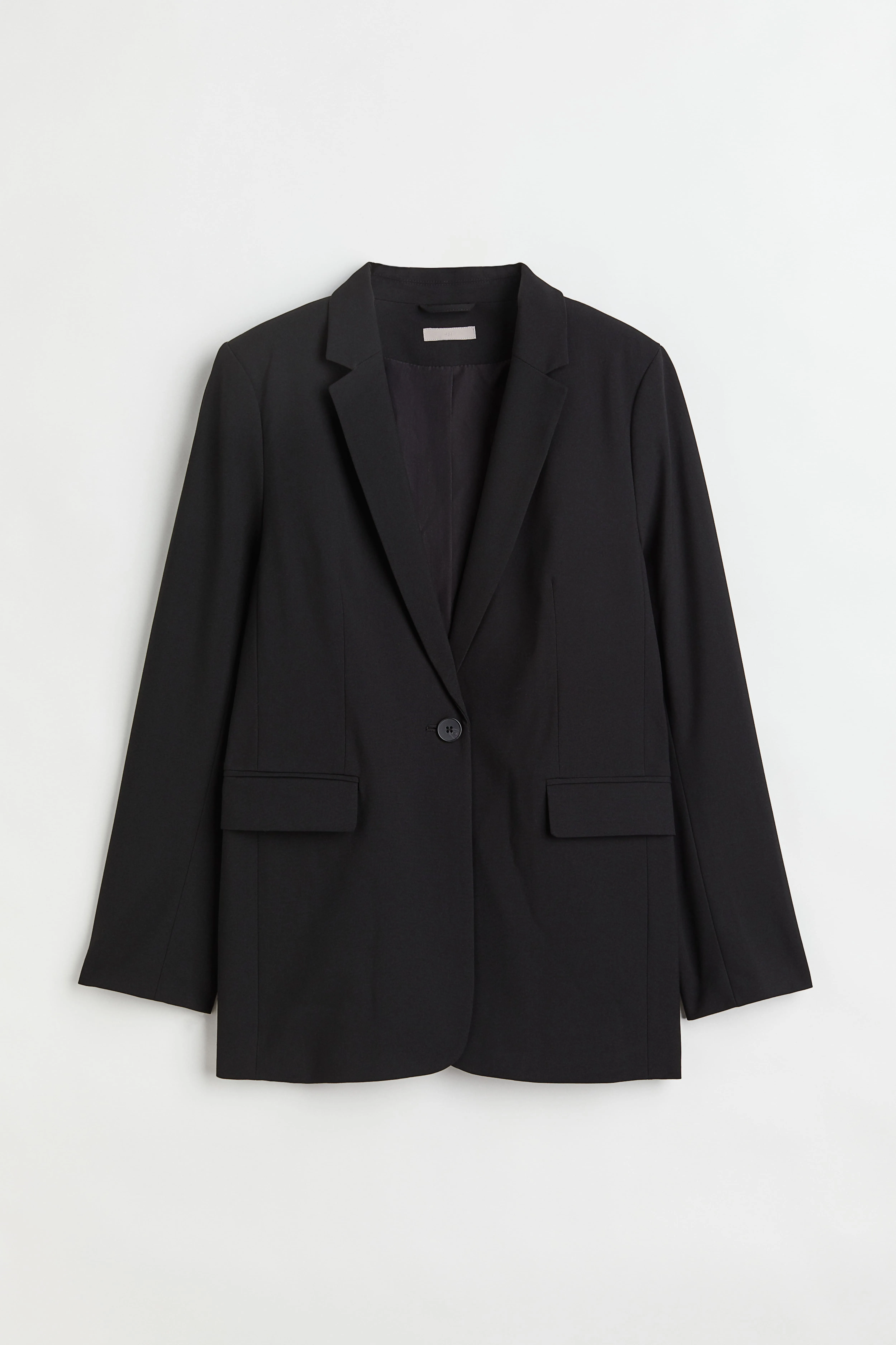 Single-breasted jacket - Long sleeve - Regular length - Black - Ladies | H&M GB