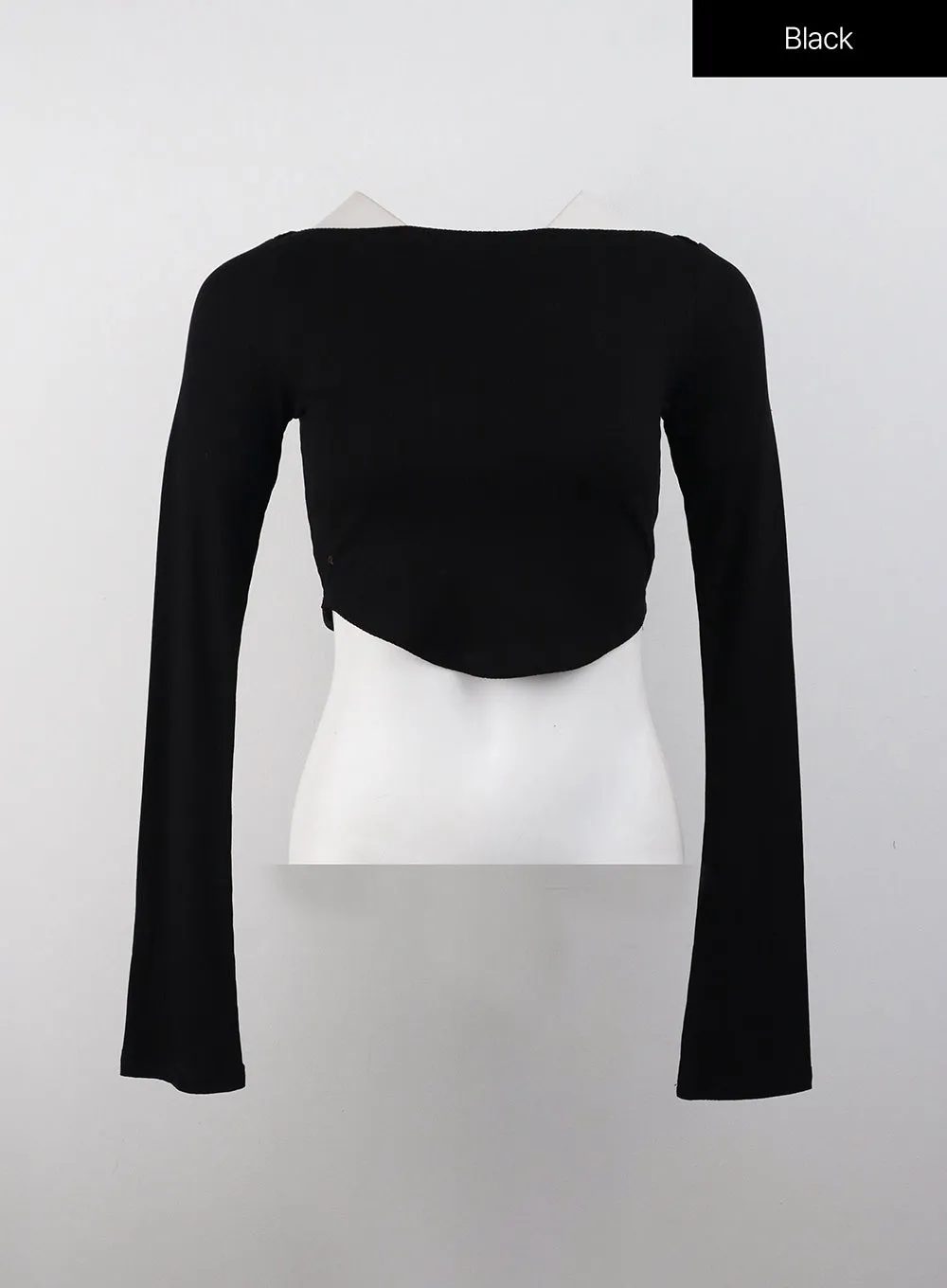 Slim Fit Long Sleeve Crop Top CJ408