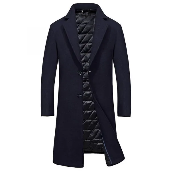 Smart wool coat for men