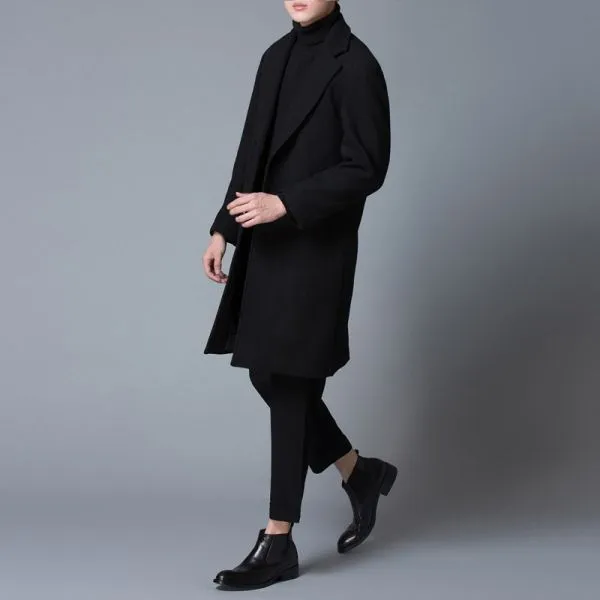 Smart wool coat for men