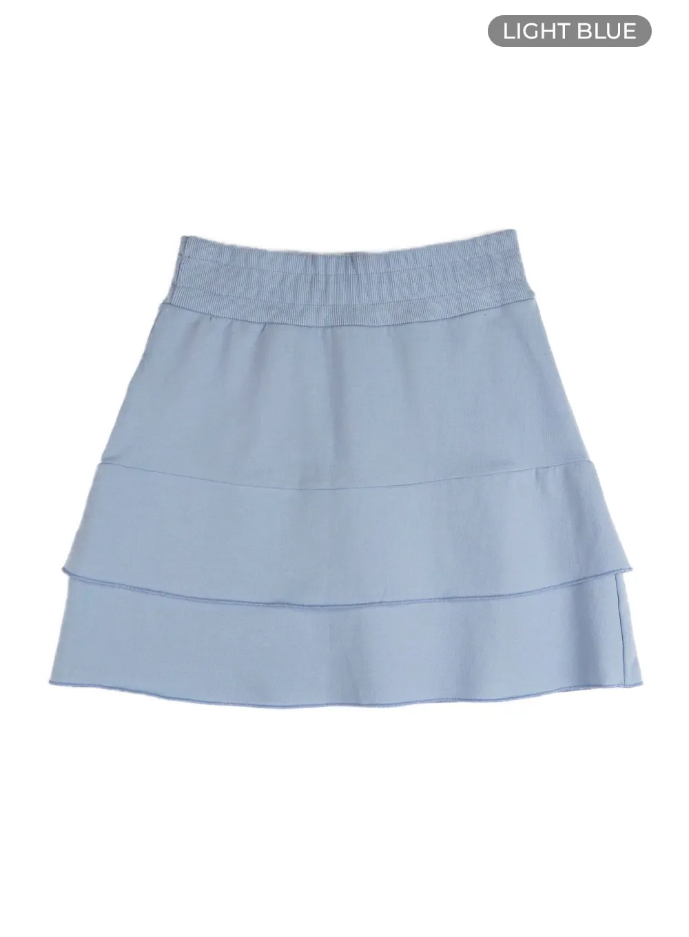 Solid Ruffle Layered Mini Skirt OM406