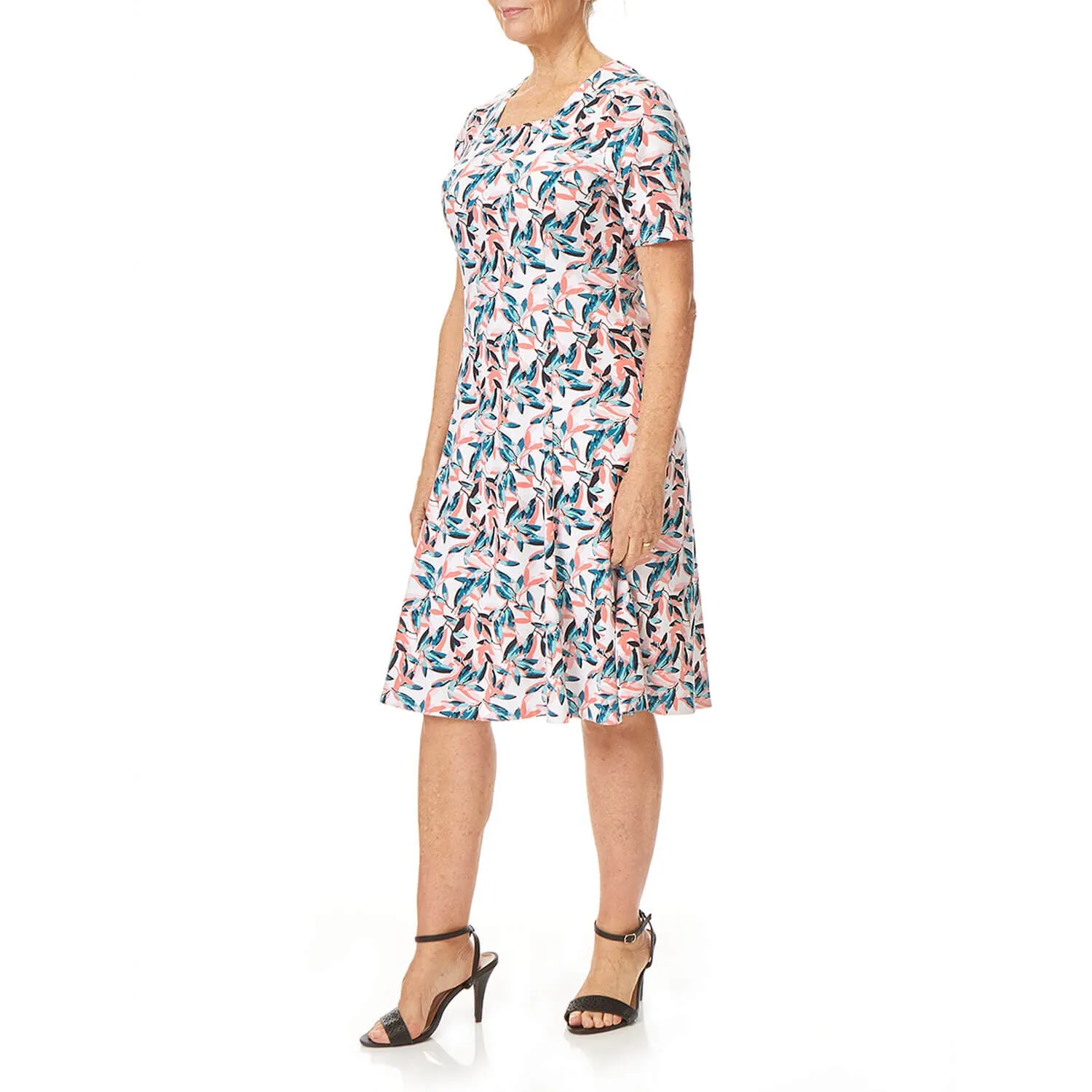 Square Neck All Over Print Dress