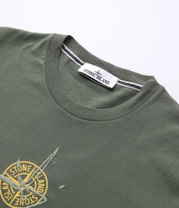 STONE ISLAND  |Street Style Plain Cotton Short Sleeves T-Shirts