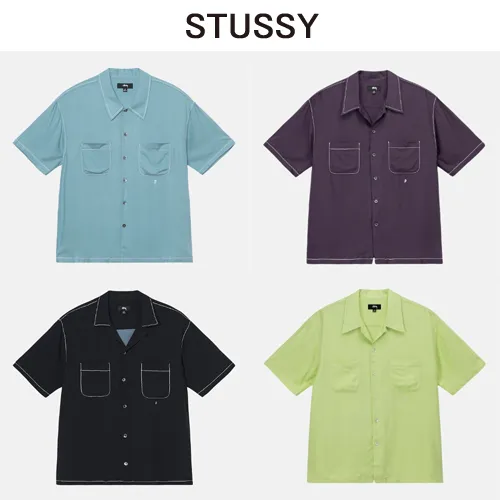 STUSSY  |Unisex Street Style Short Sleeves Logo Skater Style Shirts