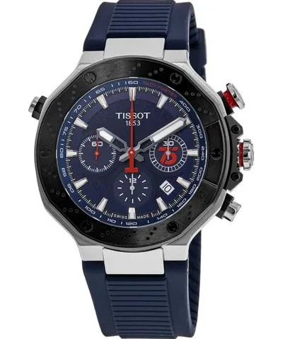 Tissot T-Race MotoGP Automatic Chronograph Blue Dial Silicone Strap Men's Watch T141.427.27.041.00