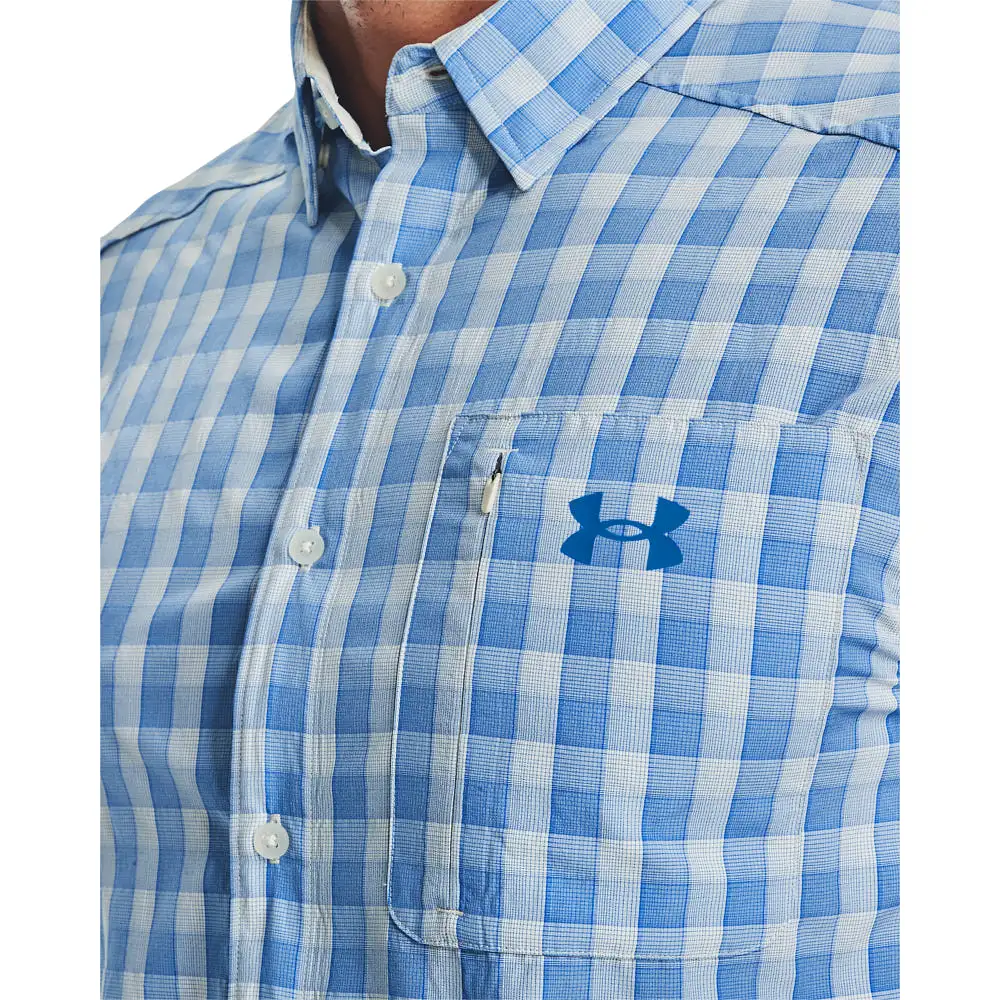 'Under Armour' Men's Drift Tide 2.0 Plaid Button Down - Stone / Carolina Blue