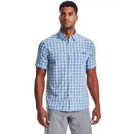 'Under Armour' Men's Drift Tide 2.0 Plaid Button Down - Stone / Carolina Blue