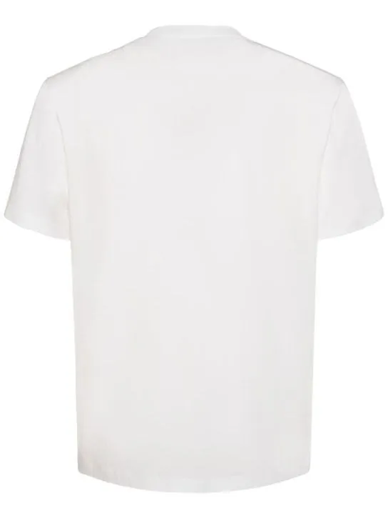 VERSACE  |Crew Neck Street Style Plain Cotton Short Sleeves Logo