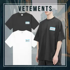 VETEMENTS  |Unisex Street Style Cotton Short Sleeves Logo T-Shirts