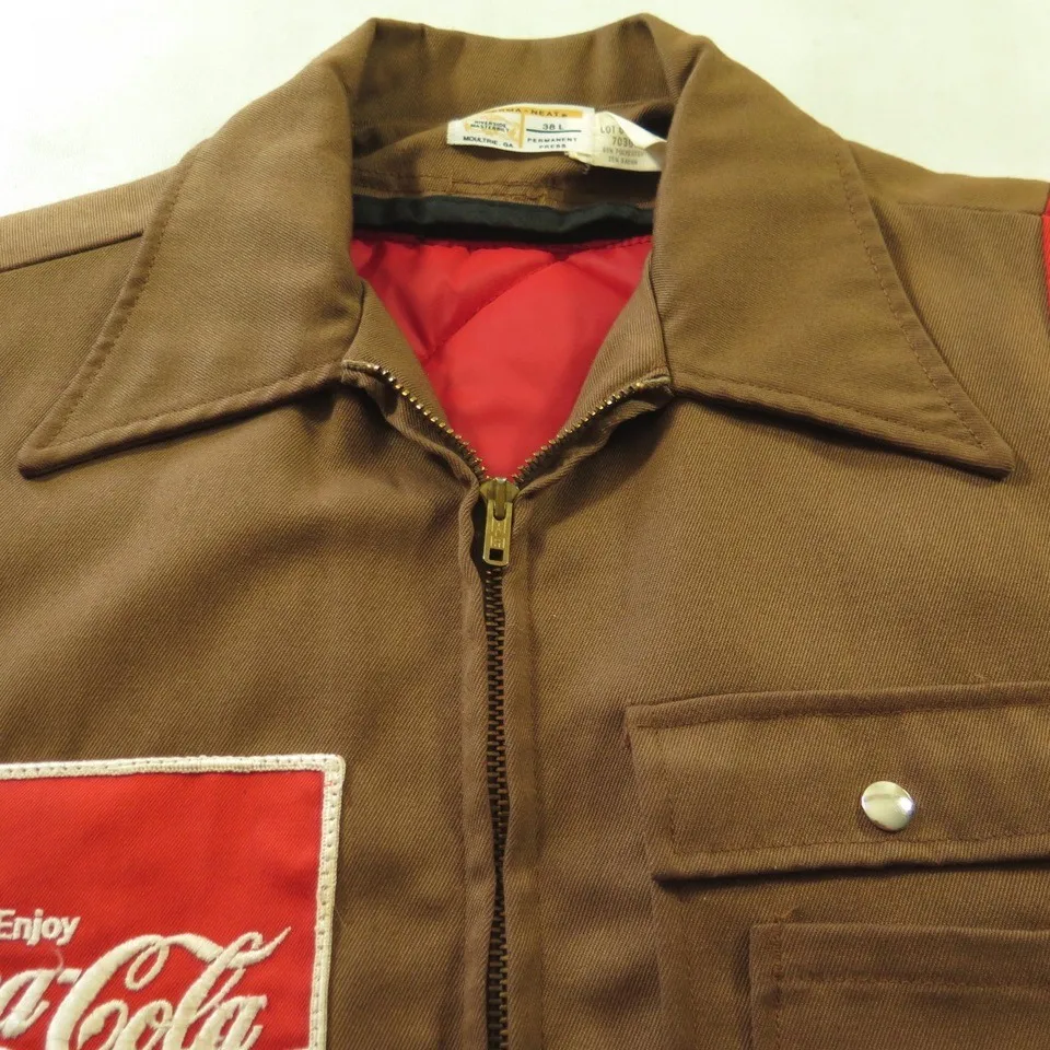 Vintage 60s Coca-Cola Work Jacket Mens 38 Long USA Made Riverside Masterbuilt