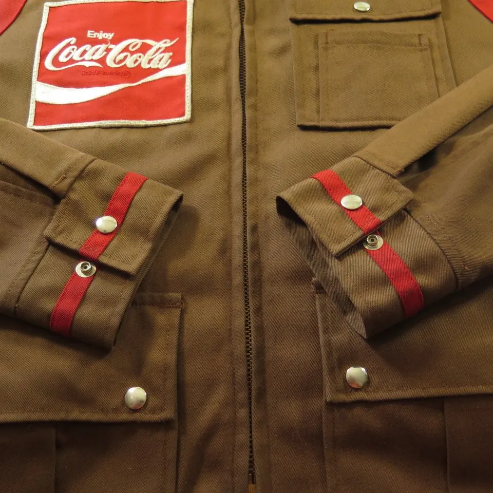 Vintage 60s Coca-Cola Work Jacket Mens 38 Long USA Made Riverside Masterbuilt