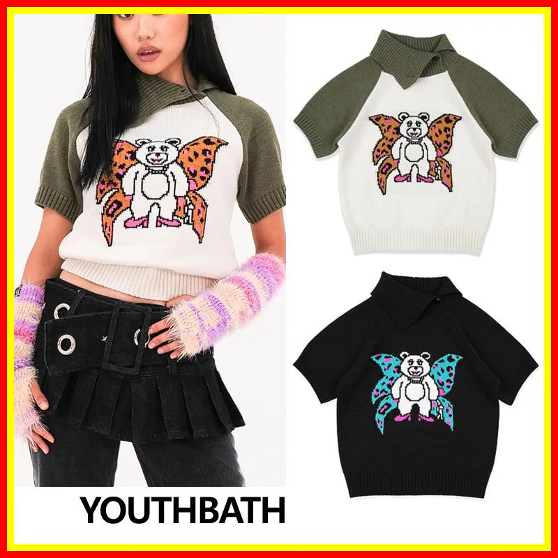 YOUTHBATH  |Street Style U-Neck Short Sleeves V-neck & Crew neck